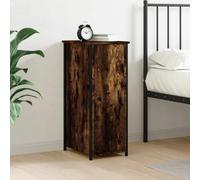FUDUGEHMIOFWFJJ Industrial Design Nightstand with 2 Storage Compartments, Engineered Wood Bedside Table with Adjustable Feet for Bedroom Living Room, Comodino Rovere Fumo 32x42x80 cm