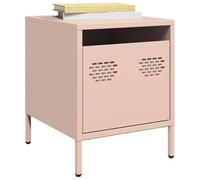FUDUGEHMIOFWFJJ Industrial Design Pink Nightstand with Drawer 35x39x43.5 cm Steel Bedside Table for Bedroom Living Room Office Storage Organizer Modern Furniture