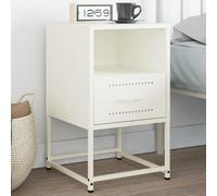 FUDUGEHMIOFWFJJ Industrial Design Steel Nightstand Comodino Bianco 36x39x60,5 cm with Storage Shelf, Multifunctional Bedside Table for Bedroom Living Room Office Display Organizer