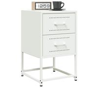 FUDUGEHMIOFWFJJ Industrial Design Steel Nightstands Set of 2 White 36x39x60.5 cm with Storage Space, Multifunctional Bedside Table for Bedroom Living Room Office, Easy to Clean Modern Furniture