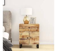 FUDUGEHMIOFWFJJ Industrial Nightstand with Mango Wood Top and Metal Legs, 50x33x60cm Bedside Table with Drawer and Open Shelf for Bedroom Living Room Storage