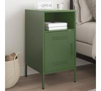 FUDUGEHMIOFWFJJ Industrial Steel Nightstand Olive Green 36x39x68 cm with Adjustable Feet, Spacious Storage Cabinet for Bedroom Living Room Modern Furniture