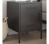 FUDUGEHMIOFWFJJ Industrial Steel Nightstand Table Black 36x39x50.5 cm with Storage Shelf, Modern Bedside End Table for Living Room Bedroom Office Decor