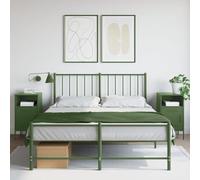 FUDUGEHMIOFWFJJ Industrial Style Nightstand 2 Pack Olive Green Steel Bedside Table with Door and Adjustable Feet for Living Room Bedroom Storage Organizer 36x39x68 cm
