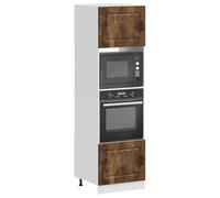 FUDUGEHMIOFWFJJ lavanderia mobili,ante per armadio a muro,mobile dispensa cucina,Armadi Forno 2 pz Lucca Rovere Fumo in Legno MultistratoPer l'uso in cucina