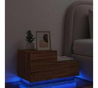 FUDUGEHMIOFWFJJ LED Nightstand with RGB Lights, Brown Oak Finish 70x36x40.5 cm, Modern Bedside Table with USB Charging, Storage Shelf for Bedroom Decor, Engineered Wood Construction