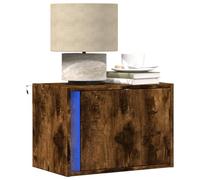 FUDUGEHMIOFWFJJ LED Wall Mounted Nightstands 2 Pcs with RGB Lighting, Smoke Oak Floating Bedside Tables with Drawer Storage, Modern Bedroom Furniture with USB Powered LED Lights for Home Decor