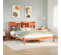 FUDUGEHMIOFWFJJ Letto Libreria senza Materasso Marrone Cera 200x200 cm in PinoAdatto per la camera da letto e l'ufficio