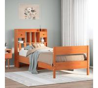 FUDUGEHMIOFWFJJ Letto Libreria senza Materasso Marrone Cera 75x190 cm in PinoAdatto per la camera da letto e l'ufficio