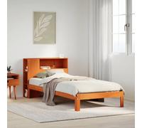 FUDUGEHMIOFWFJJ Letto Libreria senza Materasso Marrone Cera 75x190 cm in PinoAdatto per la camera da letto e l'ufficio