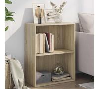 FUDUGEHMIOFWFJJ Libreria 2 Ripiani Rovere Sonoma 60x30x76.5cm Legno Multistrato, Elegant Wooden Bookshelf for Living Room & Office, Modern 2-Tier Storage Shelf with Sturdy Multilayer Plywood Design