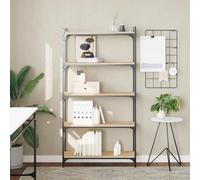 FUDUGEHMIOFWFJJ Libreria 5 Ripiani in Legno Multistrato Rovere Sonoma 80x30x154 cm per Soggiorno e Ufficio, Scaffale Libri Moderno con Struttura Metallica, Ampio Spazio e Piedini Regolabili