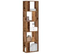 FUDUGEHMIOFWFJJ Libreria 5 Ripiani in Legno Vecchio Stile Rustico 45x23,5x162,5cm per Casa e Ufficio, Scaffale Multistrato Durevole con Ampio Spazio, Design Pratico e Facile Pulizia