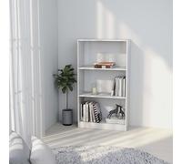 FUDUGEHMIOFWFJJ Libreria a 3 Ripiani Bianca 60x24x109 cm in Legno Multistrato, Scaffale Moderno per Soggiorno e Camera da Letto, Design Elegante Funzionale, Libreria per Libri e Oggetti Decorativi
