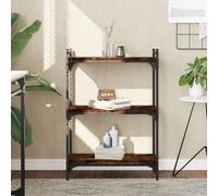 FUDUGEHMIOFWFJJ Libreria a 3 Ripiani in Legno Multistrato Rovere Fumo 60x30x86 cm per Soggiorno e Ufficio, Scaffale Libri Moderno con Struttura Metallica, Ampio Spazio e Piedini Regolabili