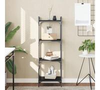FUDUGEHMIOFWFJJ Libreria a 4 Ripiani Nera 40x30x120 cm in Legno Multistrato per Libri, Scaffale Moderno con Struttura in Metallo, Ideale per Soggiorno e Camera da Letto, Facile da Montare e Pulire