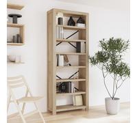 FUDUGEHMIOFWFJJ Libreria a 7 Ripiani in Legno Massello di Acacia 80x30x200 cm, Scaffale Rustico per Libri e Oggetti Decorativi, Robusto con Finitura Spazzolata, Ideale per Soggiorno o Ufficio