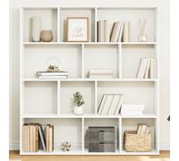 FUDUGEHMIOFWFJJ Libreria Bianca Moderna 132x29x141.5 cm in Legno Multistrato, Scaffale Libri Elegante per Soggiorno e Camera da Letto, Libreria a Parete con 5 Ripiani Spaziosi