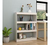 FUDUGEHMIOFWFJJ Libreria Bianco 100x30x103 cm in Massello di Pino - Scaffale Libri Moderno, Divisorio per Soggiorno, Libreria in Legno Resistente per Libri, Riviste, Piante e Decorazioni