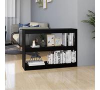 FUDUGEHMIOFWFJJ Libreria Divisorio Nero 100x30x71.5cm in Solid Pine Wood, Modern Bookshelf Room Divider with Elegant Design, Sturdy Storage Shelf for Living Room, Bedroom, Office