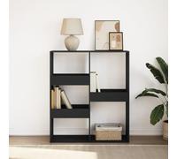 FUDUGEHMIOFWFJJ Libreria Divisorio Nero 100x33x115 cm Modern Bookshelf Room Divider with 5 Shelves Space Saving Storage for Living Room Office Home Decor