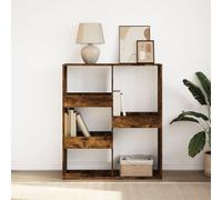 FUDUGEHMIOFWFJJ Libreria Divisorio Rovere Fumo 100x33x115 cm - Modern Wooden Bookcase with 5 Shelves, Room Divider for Living Room Bedroom Office, Sturdy Storage Furniture for Books Decor