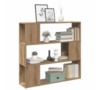 FUDUGEHMIOFWFJJ Libreria Divisorio Rustico in Rovere Artigianale 100x24x94 cm, 3 Ripiani Libreria per Soggiorno Camera da Letto, Scaffale Libri Moderno con Struttura Resistente e Facile Pulizia