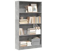 FUDUGEHMIOFWFJJ Libreria Grigio Cemento 80x24x143 cm in Legno Multistrato - Modern Bookcase with Open Shelves for Living Room Bedroom Durable Plywood Storage Furniture for Books, Decor & Media