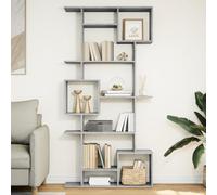 FUDUGEHMIOFWFJJ Libreria Grigio Cemento Modern Bookcase 92x29x188 cm Multilayer Wood Shelf for Living Room Bedroom Office Storage Organizer with Industrial Design