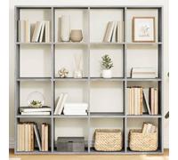 FUDUGEHMIOFWFJJ Libreria Grigio Sonoma 137.5x29x137.5 cm in Legno Multistrato, Modern Wooden Bookshelf for Living Room & Office, Sturdy Storage Shelf with 5 Compartments, Easy Assembly, Gray Finish