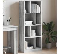 FUDUGEHMIOFWFJJ Libreria Grigio Sonoma 57x28.5x141 cm in Legno Multistrato - Modern Bookshelf with 8 Compartments for Home Office Durable Multipurpose Storage Shelf for Books, Decor & Collections