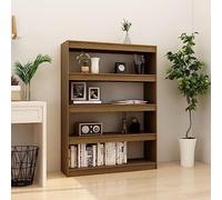 FUDUGEHMIOFWFJJ Libreria in Legno Massello di Pino 100x30x135,5 cm - Divisorio per Soggiorno e Camera, Scaffale per Libri Oggetti Decorativi, Robusto e Facile da Pulire, Colore Ambra