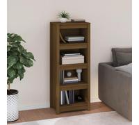 FUDUGEHMIOFWFJJ Libreria in Legno Massello di Pino, Scaffale Libri Moderno, Libreria Marrone Ambra 50x35x125.5 cm, Mobile per Soggiorno e Camera da Letto, Design Elegante e Robusto