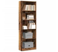 FUDUGEHMIOFWFJJ Libreria Legno Antico 60x24x176 cm in Legno Multistrato - Rustic Wood Bookshelf with 5 Shelves for Living Room Bedroom Durable Multipurpose Storage Unit for Books, Decor & Media