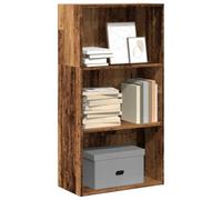FUDUGEHMIOFWFJJ Libreria Legno Antico 60x30x114 cm Bookcase with 4 Shelves, Multilayer Plywood Storage Cabinet for Living Room Bedroom Office, Vintage Wood Finish, Easy Assembly & Wall Mounting