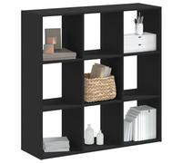 FUDUGEHMIOFWFJJ Libreria Nera 102x32x102 cm in Legno Multistrato - Moderna Libreria a Parete con 9 Ripiani per Libri, Oggetti Decorativi e Ufficio - Solida, Resistente e Facile da Pulire