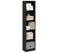 FUDUGEHMIOFWFJJ Libreria Nera Moderna 40x24x176 cm in Legno Multistrato per Soggiorno e Camera, Scaffale Libreria con Ampio Spazio per Libri, Riviste, Decorazioni, Robusto e Facile da Pulire