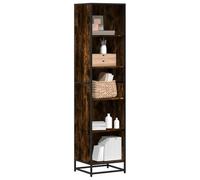 FUDUGEHMIOFWFJJ Libreria Rovere Fumo Modern Bookcase 40x35x170.5 cm Industrial Style Storage Shelf for Living Room Bedroom Office - Durable Multilayer Plywood & Metal Frame with 5 Open Shelves
