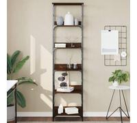 FUDUGEHMIOFWFJJ Libreria Rovere Marrone 50x33x188,5 cm in Legno Multistrato - Scaffale Libri Moderno con 5 Ripiani, Design Industriale Resistente per Casa e Ufficio, Montaggio Facile