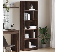 FUDUGEHMIOFWFJJ Libreria Rovere Marrone 57x28.5x174 cm in Legno Multistrato, Rustic Bookshelf with 10 Compartments for Home & Office Storage, Durable Multilayer Wood Shelf for Books & Decor