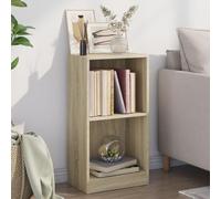 FUDUGEHMIOFWFJJ Libreria Rovere Sonoma 40x24x75 cm in Legno Multistrato, Compact Wooden Bookshelf for Living Room & Office, 2-Tier Sturdy Design, Easy Assembly, Ideal for Books, DVDs, Decor
