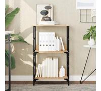 FUDUGEHMIOFWFJJ Libreria Rovere Sonoma 50x33x82 cm in Legno Multistrato - Industrial Style Bookshelf with 2 Shelves, Sturdy Steel Frame & Raised Edges for Home Office Storage, Rustic Oak Finish