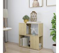 FUDUGEHMIOFWFJJ Libreria Rovere Sonoma 60x24x63 cm in Truciolato, Modern Bookshelf with 2 Shelves for Living Room & Office, Sturdy Particle Board Storage Unit for Books, DVDs, Decor