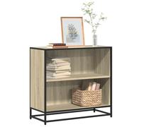 FUDUGEHMIOFWFJJ Libreria Rovere Sonoma 80,5x35x76 cm Bookshelf Industrial Style for Living Room & Office, Sturdy Multilayer Wood & Metal Structure, Modern Storage Shelf for Books DVDs Decor