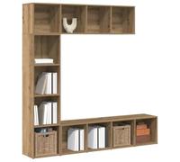 FUDUGEHMIOFWFJJ Librerie 3 pz Rovere Artigianale in Legno Multistrato, Elegant Wooden Bookcase Set for Living Room & Office, Handcrafted Storage Shelf with Durable Design, Modern Home Decor