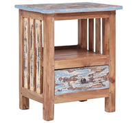 FUDUGEHMIOFWFJJ Mahogany Solid Wood Nightstand 41x30x50 cm with Drawer, Vintage Bedside Table for Bedroom, Handcrafted Living Room End Table, Unique Wood Grain Design