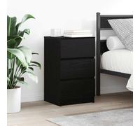 FUDUGEHMIOFWFJJ Modern 3 Drawer Nightstand Bedside Table with Large Storage Space, Sturdy Engineered Wood Construction, Sleek Black Finish for Bedroom Living Room Home Decor 39x35x65 cm