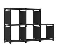 FUDUGEHMIOFWFJJ Modern 5 Cube Storage Shelf Organizer Black 103x30x72.5cm Fabric & Steel Bookcase for Living Room Bedroom Office Display Books Plants Decor