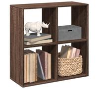 FUDUGEHMIOFWFJJ Modern Bookshelf Room Divider 4-Tier Storage Shelf in Brown Oak 69.5x29x69.5 cm - Particle Board Organizer for Living Room, Bedroom, Office Space Saving & Stylish Design