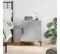 FUDUGEHMIOFWFJJ Modern Cement Gray Nightstand 40x40x50 cm with Storage Shelf, Engineered Wood Bedside Table for Bedroom Living Room, Multifunctional End Table with Metal Legs